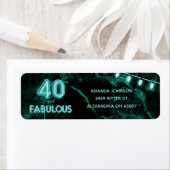 Étiquette 40 & Fabuleux Turquoise & Noir 40e anniversaire (En situation)