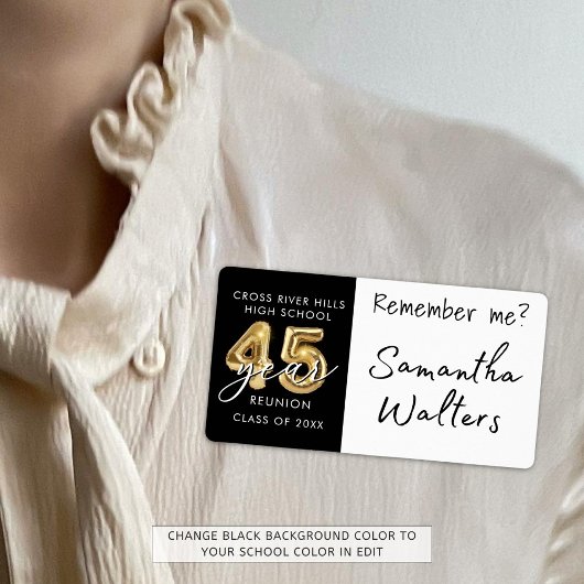 Étiquette 45 Année Classe Réunion Nom Balise Se souvenir de 