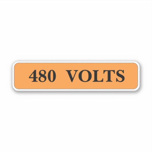 étiquette 480 Volts (Devant)