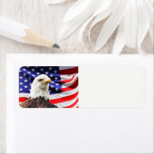 Étiquette 4 juillet American Flag and Eagle (En situation)