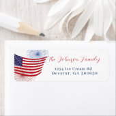 Étiquette 4 juillet renvoyer l'étiquette d'adresse. (En situation)