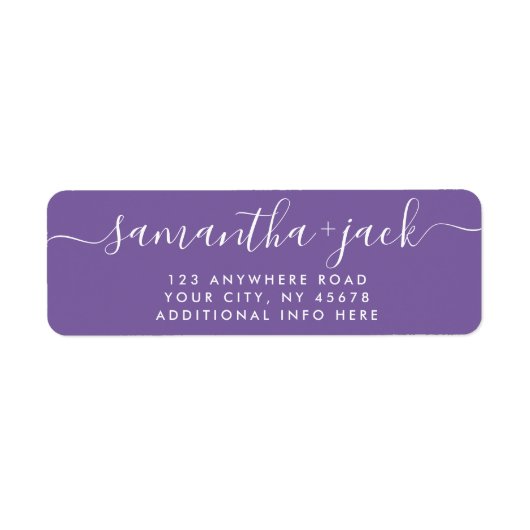 Étiquette 4 LIGNES Mariage moderne élégant Adresse de retour (Devant)