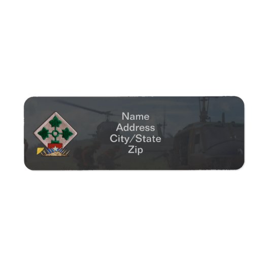 Étiquette 4e division d'infanterie timbre de guerre vietnam (Devant)