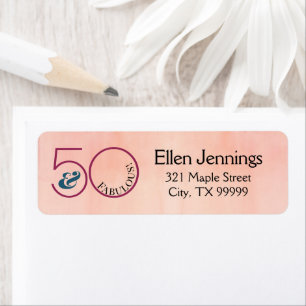 Étiquette 50 and Fabulous Birthday Party Return Address