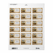 Étiquette 50 Anniversaire Classic Muscle Jaune voiture (Feuille entière)