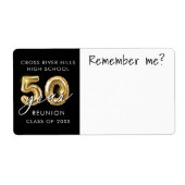Étiquette 50 ans Classe Réunion Nom Balise Se souvenir de mo (Devant)