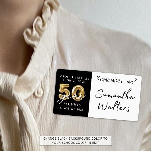 Étiquette 50 ans Classe Réunion Nom Balise Se souvenir de mo