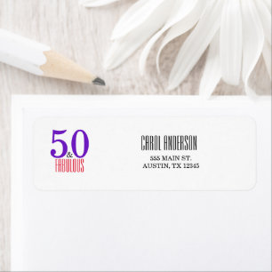 Étiquette 50 ans et Fabuleux Anniversaire de référence
