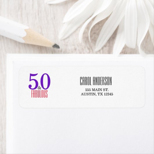 Étiquette 50 ans et Fabuleux Anniversaire de référence (En situation)