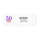 Étiquette 50 ans et Fabuleux Anniversaire de référence (Devant)