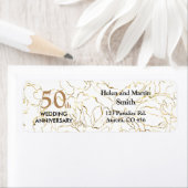Étiquette 50 ans Mariage Anniversaire Partie Adresse de reto (En situation)