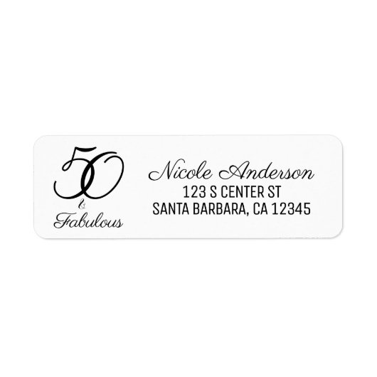 Étiquette 50 et fabuleuse fête d'anniversaire (Devant)
