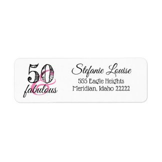 Étiquette 50 et fabuleux 50e Adresse de retour Label