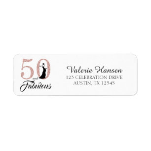 Étiquette 50 et fabuleux 50e Anniversaire Adresse de retour