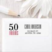 Étiquette 50 et fabuleux 50e Anniversaire Adresse de retour (En situation)