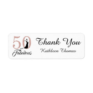 Étiquette 50 et fabuleux 50e anniversaire Merci personnalisé