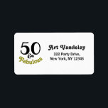 Étiquette 50 et Fabuleux fête d'anniversaire<br><div class="desc">Profitez de ce design élégant et simple qui animera toute fête de 50ème anniversaire avec ce design moderne à l'aspect 50 et Fabulous design en or et en noir texte.</div>