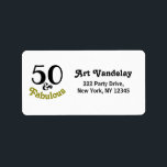 Étiquette 50 et Fabuleux fête d'anniversaire<br><div class="desc">Profitez de ce design élégant et simple qui animera toute fête de 50ème anniversaire avec ce design moderne à l'aspect 50 et Fabulous design en or et en noir texte.</div>