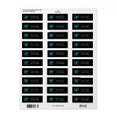 Étiquette 50 et Fabuleux noir et bleu turquoise (Feuille entière)