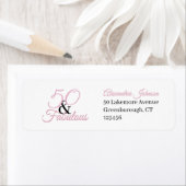 Étiquette 50 et fabuleux rose Anniversaire Adresse de retour (En situation)