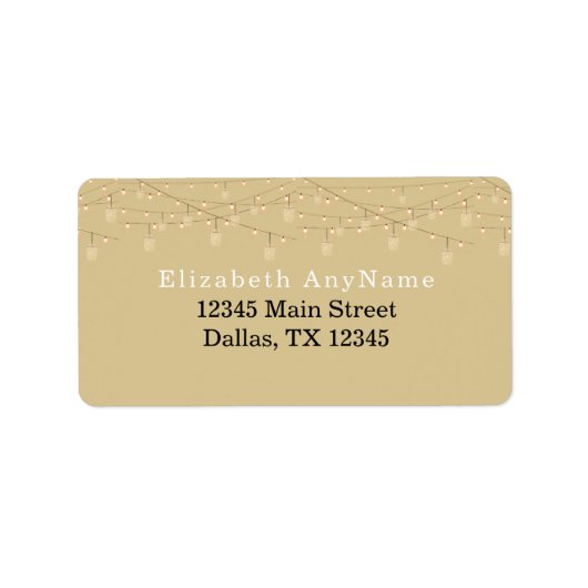 Étiquette 50 et Fabulous Black Text Gold Lights Adresse (Devant)