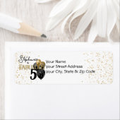 Étiquette 50 & Fabulous Black Gold Glam Adresse de retour La (En situation)