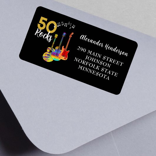 Étiquette 50e Anniversaire 50 Rocks