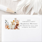 Étiquette 50e anniversaire Citrouille Automne Fleur retour A (En situation)