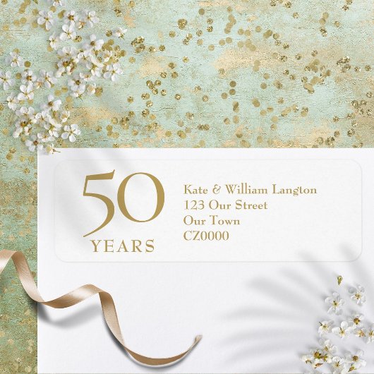 Étiquette 50e anniversaire de mariage Adresse Or