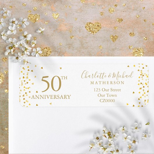 Étiquette 50e anniversaire Gold Signature Adresse de retour