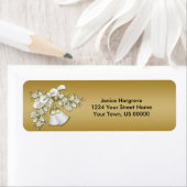 Étiquette 50e anniversaire Mariage blanc cloche Roses (En situation)