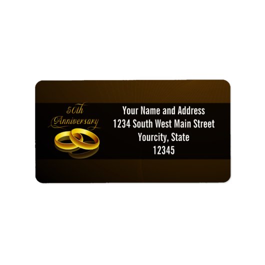 Étiquette 50e anniversaire | Script Gold (Devant)