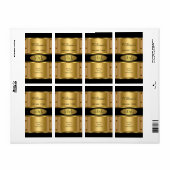Étiquette 50e fête d'anniversaire Gold Black Vintage Étiquet (Feuille entière)