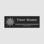 Étiquette 5 étoiles Silver Text Black Nom professi (Devant)
