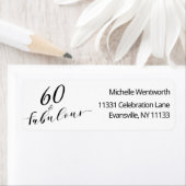 Étiquette 60 et Fabuleux Soixantième Anniversaire Écriture É (En situation)