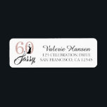 Étiquette 60 et Sassy 60th Birthday Return Adresse Label<br><div class="desc">60 et Sassy 60th Birthday Étiquette de adresse. Les mots "60 et Sassy" en parties scintillant rose et noir sont mis en utilisant la typographie populaire. Vous pouvez modifier la couleur du texte personnalisé en noir à l'aide du menu d'édition. Des produits correspondants tels que des invitations, des enveloppes imprimées...</div>
