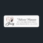 Étiquette 60 et Sassy 60th Birthday Return Adresse Label<br><div class="desc">60 et Sassy 60th Birthday Étiquette de adresse. Les mots "60 et Sassy" en parties scintillant rose et noir sont mis en utilisant la typographie populaire. Vous pouvez modifier la couleur du texte personnalisé en noir à l'aide du menu d'édition. Des produits correspondants tels que des invitations, des enveloppes imprimées...</div>