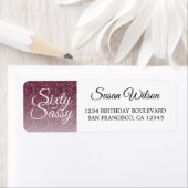 Étiquette 60 Sassy Bourgogne 60e anniversaire Adresse de ret (En situation)