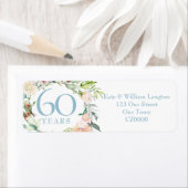 Étiquette 60e anniversaire Roses d'été Adresse de terrain (En situation)