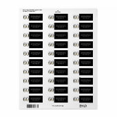 Étiquette 60th Birthday Party Black Gold Return Address (Feuille entière)