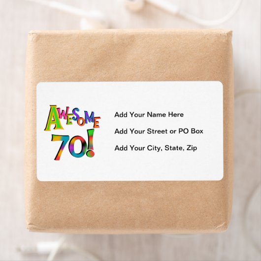 Étiquette 70 superbes T-shirts et cadeaux d'anniversaire (En situation)