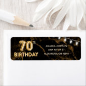 Étiquette 70e anniversaire Ballons d'or et lumières (En situation)