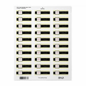 Étiquette .75"x2.25" Adresse de retour Bug jaune et dame (Feuille entière)