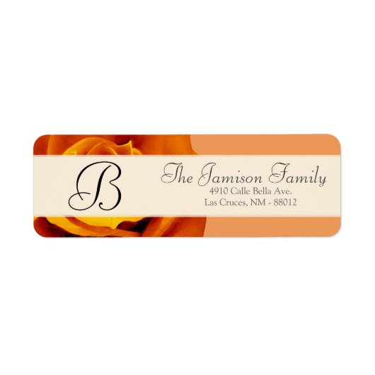 Étiquette .75"x2.25" Adresse de retour Rose orange brûlé (Devant)
