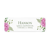 Étiquette 75th Birthday Pink Hydrangeas Adresse de retour (Devant)