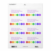 Étiquette 7 chakras et leurs symboles (Feuille entière)