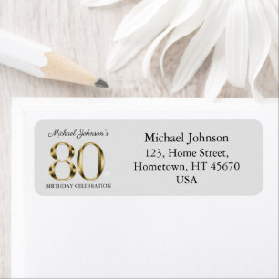 Étiquette 80e Anniversaire Classic Navy Blue Gold Typographi