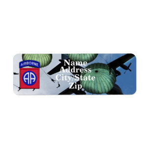 Étiquette 82nd ABN Airborne Division address label