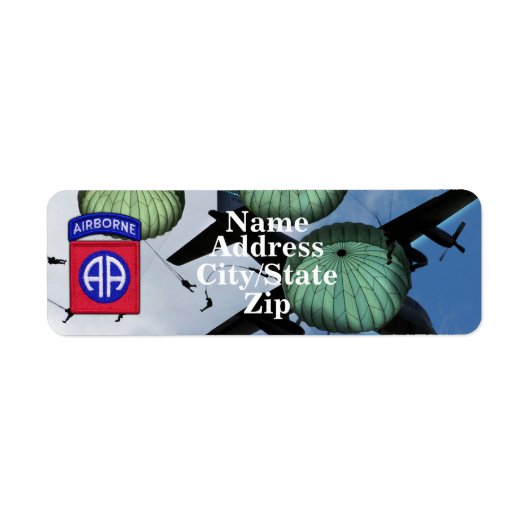 Étiquette 82nd ABN Airborne Division address label (Devant)