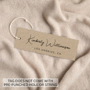 Étiquette à accroche en papier Kraft à signature c